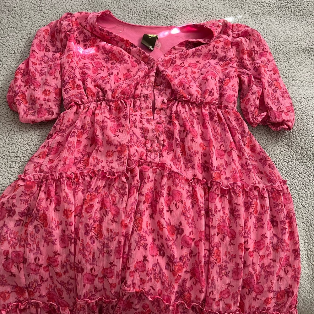 Pink floral dress